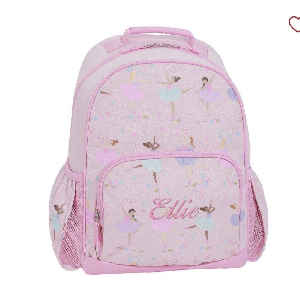 Pottery Barn Kids Mackenzie Pink Shimmer BALLERINA Backpack Small 15” School Bag
